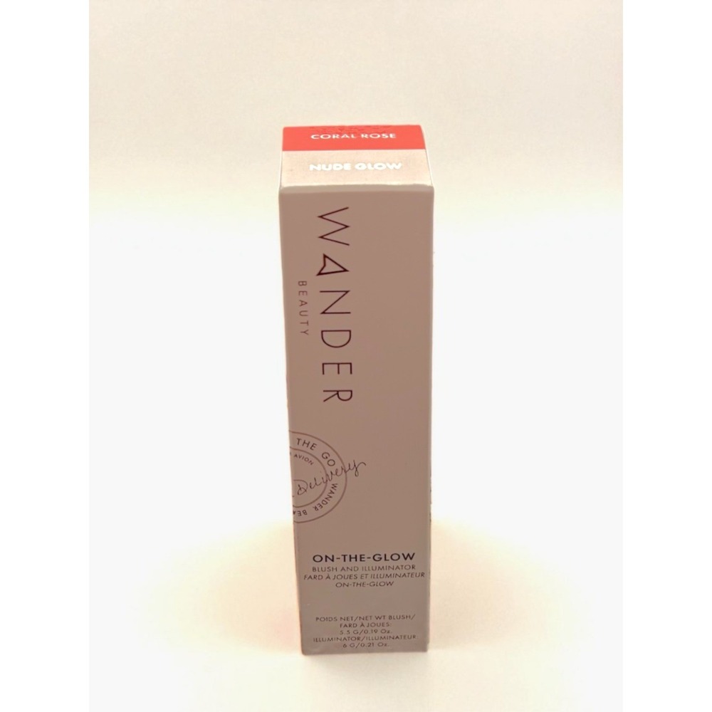 NEW Wander Beauty On-The-Glow Blush and Illuminator Fair Coral Rose Nude Stick